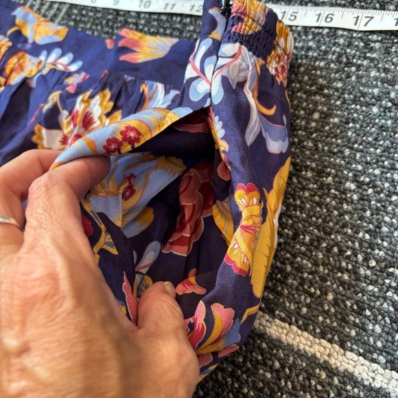 Soft Surroundings Large Kara Maxi Skirt Navy Floral Tiered Pockets - Picture 10 of 13